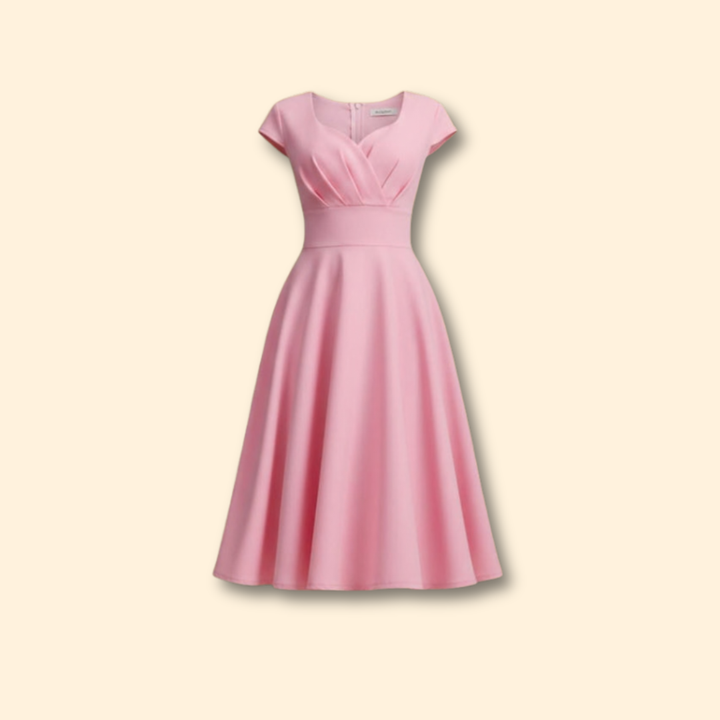 Women's  A-Line Dress with Pleated Waist