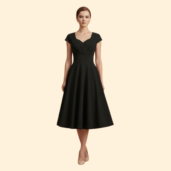 Women's  A-Line Dress with Pleated Waist
