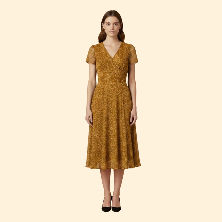 Women's A-Line Dress with V-Neck