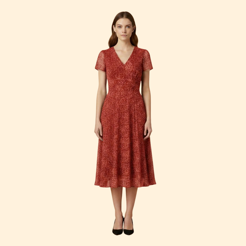 Women's A-Line Dress with V-Neck