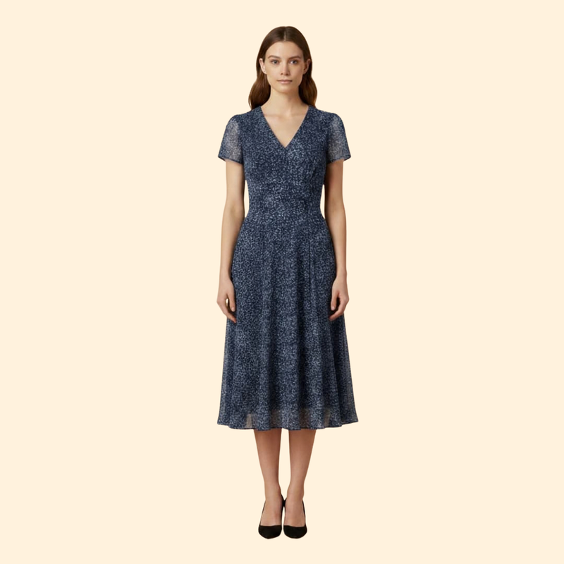 Women's A-Line Dress with V-Neck