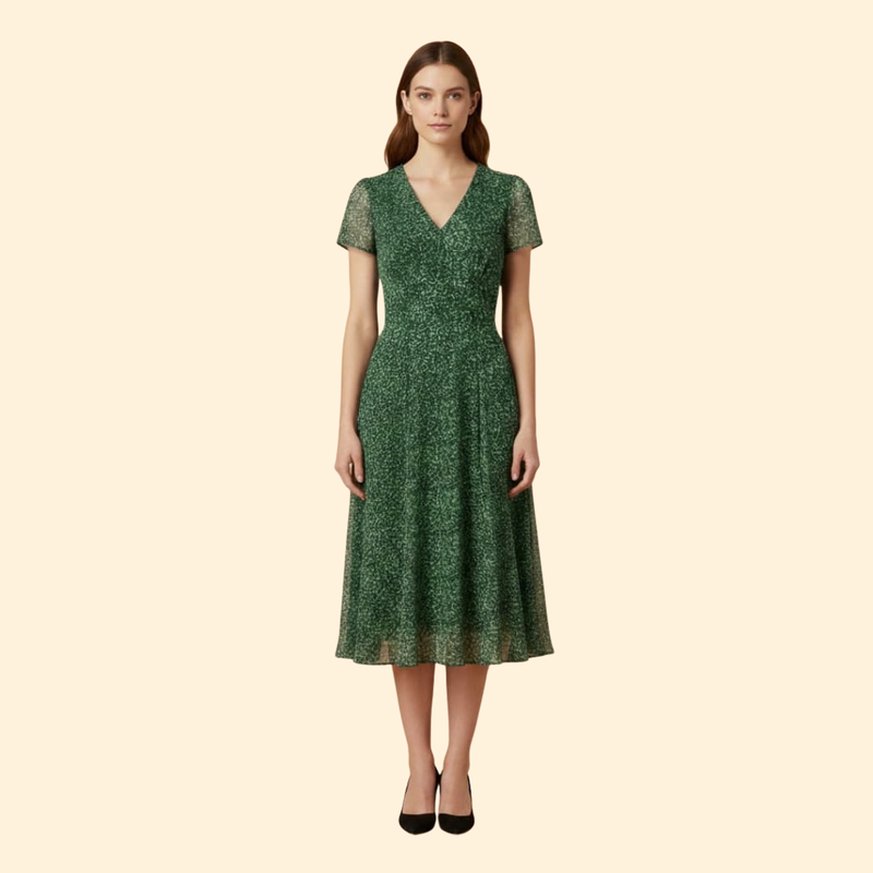 Women's A-Line Dress with V-Neck