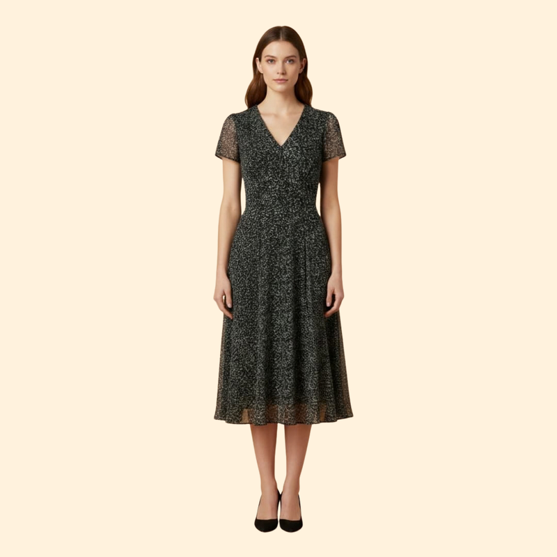Women's A-Line Dress with V-Neck