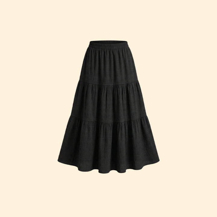 Women’s A-Line Maxi Skirt with Ruffled Detail