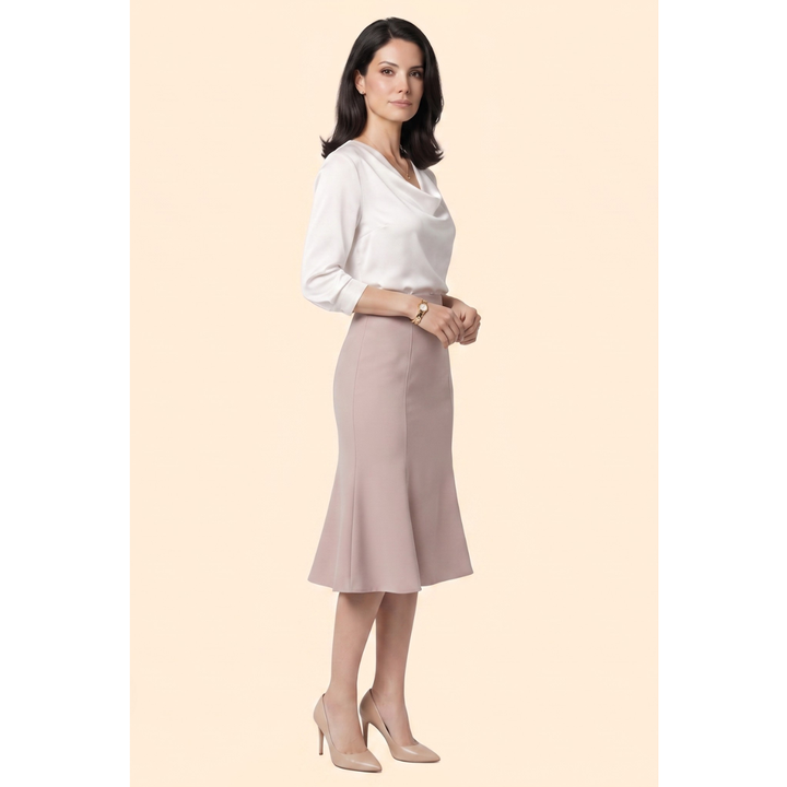 Women’s A-Line Midi Skirt with High Waist