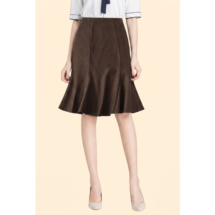 Women’s A-Line Midi Skirt with High Waist