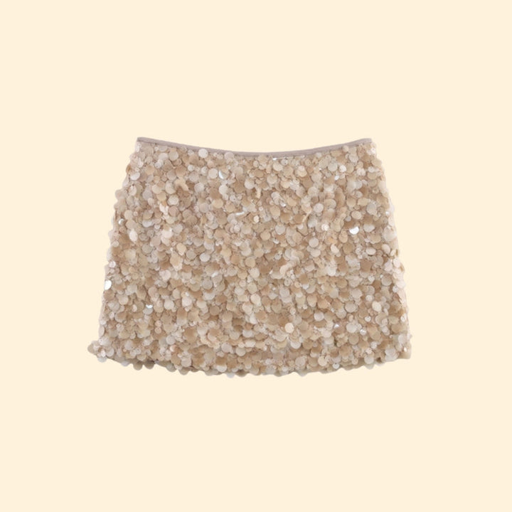 Women’s A-Line Sequin Skirt with Stretch Waist