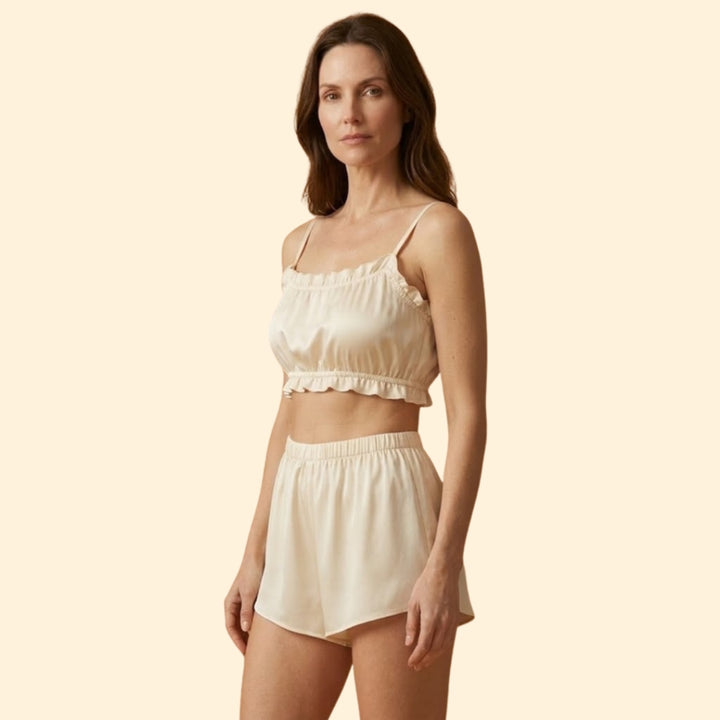 Women’s Airy Crop Top with High-Waist Shorts