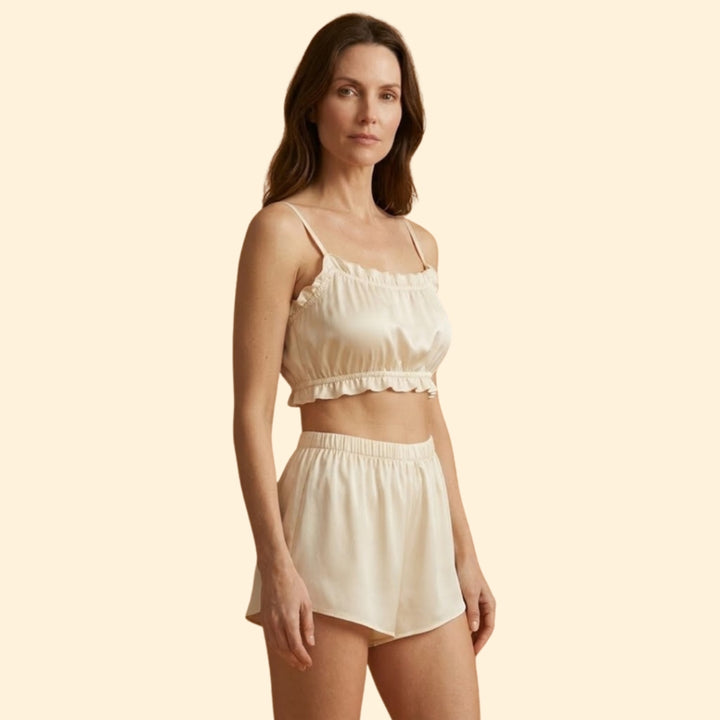 Women’s Airy Crop Top with High-Waist Shorts