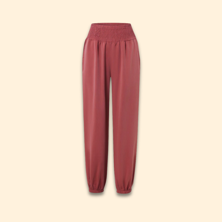 Women's Airy Summer Trousers with Smocked Waist