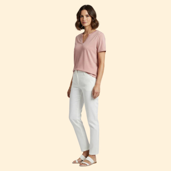 Women’s Basic T-Shirt with V-Neck Design