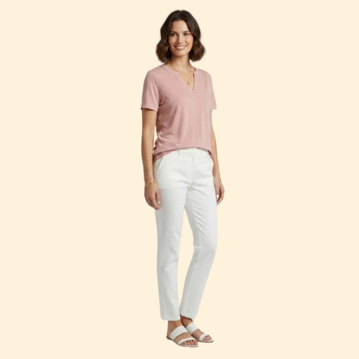 Women’s Basic T-Shirt with V-Neck Design