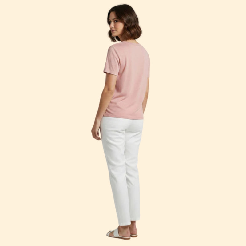 Women’s Basic T-Shirt with V-Neck Design