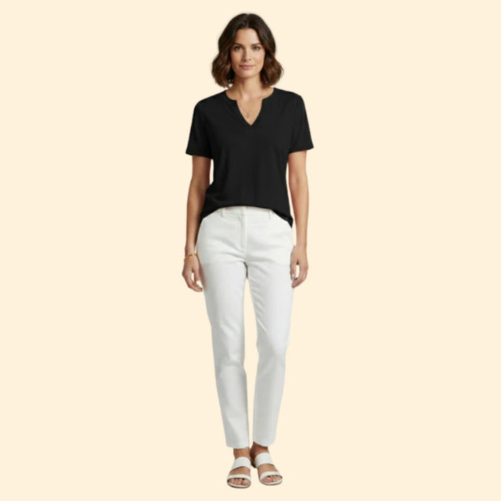 Women’s Basic T-Shirt with V-Neck Design