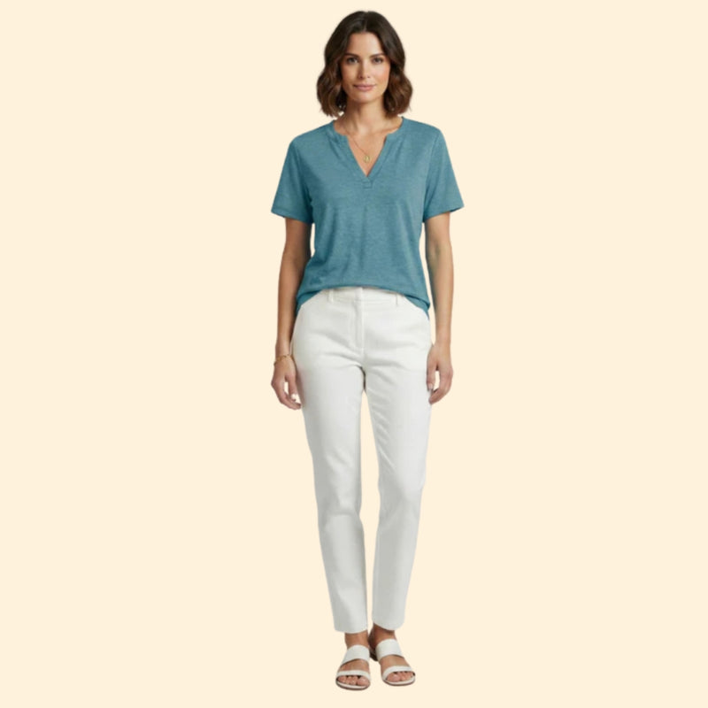Women’s Basic T-Shirt with V-Neck Design