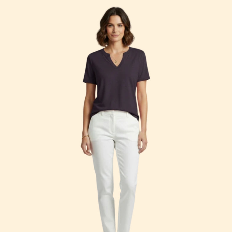 Women’s Basic T-Shirt with V-Neck Design