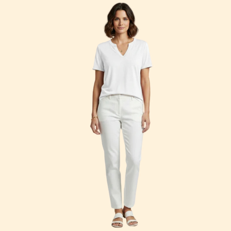 Women’s Basic T-Shirt with V-Neck Design