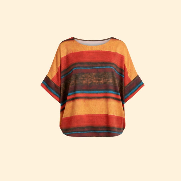 Women’s Basic T-shirt with Abstract Stripe Pattern