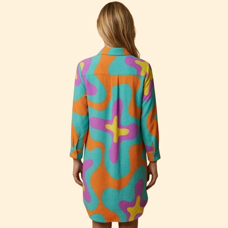 Women’s Beach Cover Up Dress with Button Front