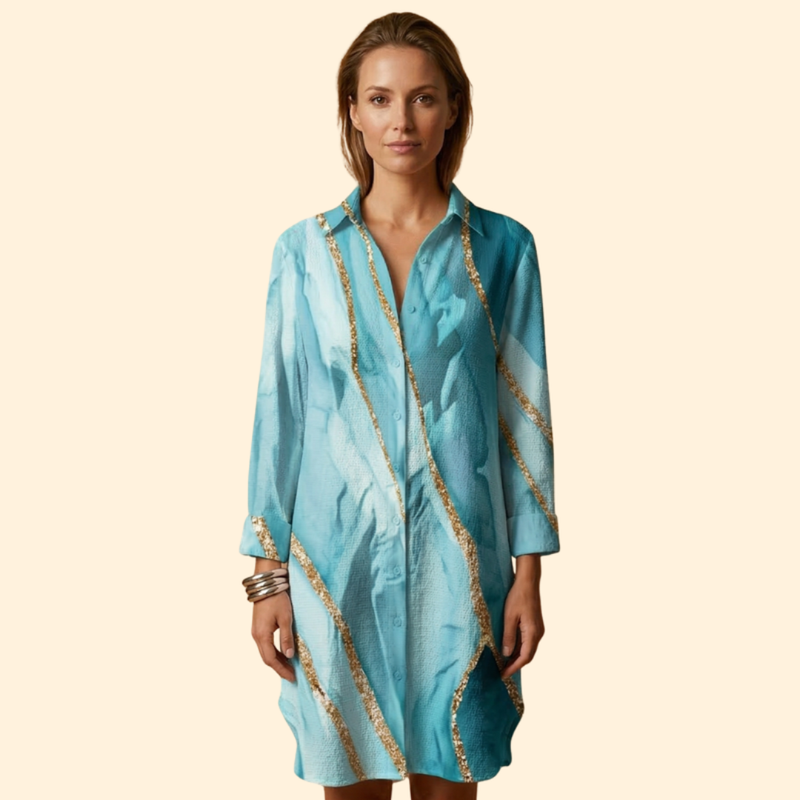 Women’s Beach Cover Up Dress with Button Front