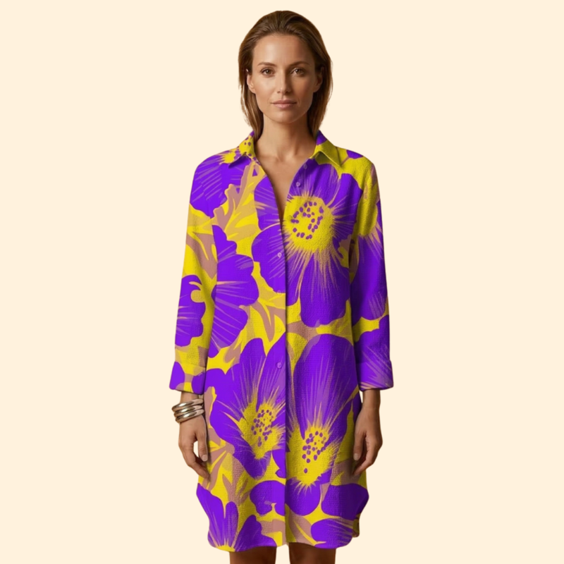 Women’s Beach Cover Up Dress with Button Front