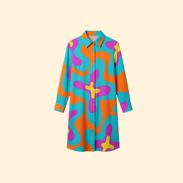 Women’s Beach Cover Up Dress with Button Front