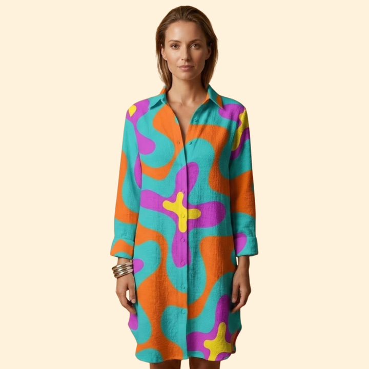 Women’s Beach Cover Up Dress with Button Front