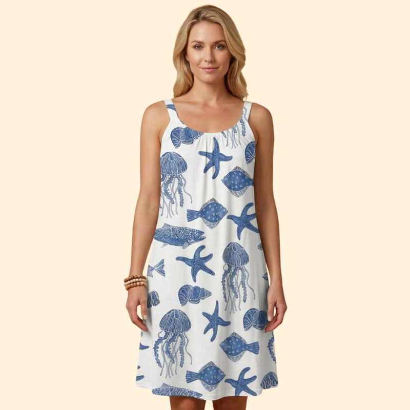 Women’s Beach Dress with Sleeveless Straps