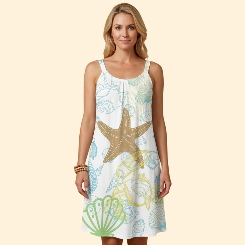 Women’s Beach Dress with Sleeveless Straps