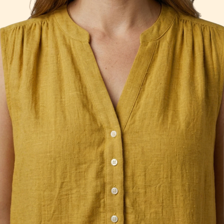 Women’s Beach Dress with V Neck Button Front