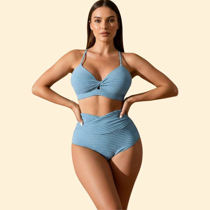 Women’s Beachwear Bikini Set with Ribbed Texture