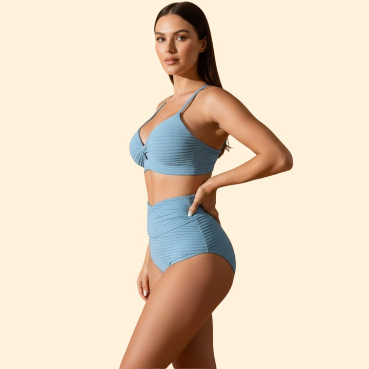 Women’s Beachwear Bikini Set with Ribbed Texture
