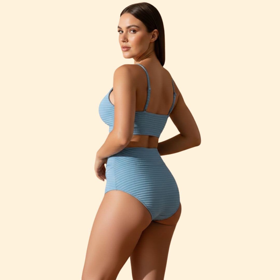 Women’s Beachwear Bikini Set with Ribbed Texture