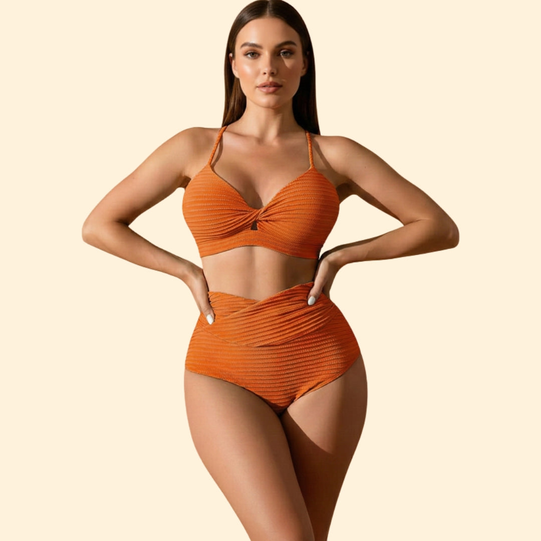 Women’s Beachwear Bikini Set with Ribbed Texture