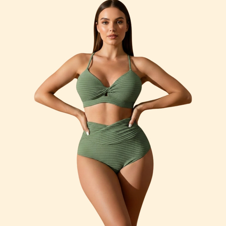 Women’s Beachwear Bikini Set with Ribbed Texture
