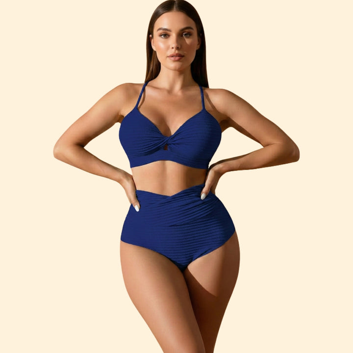 Women’s Beachwear Bikini Set with Ribbed Texture