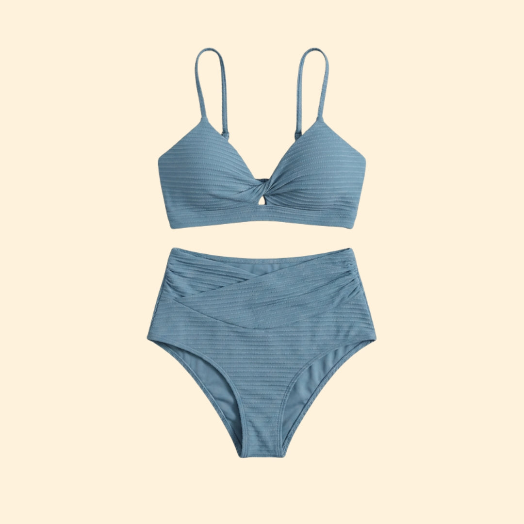 Women’s Beachwear Bikini Set with Ribbed Texture