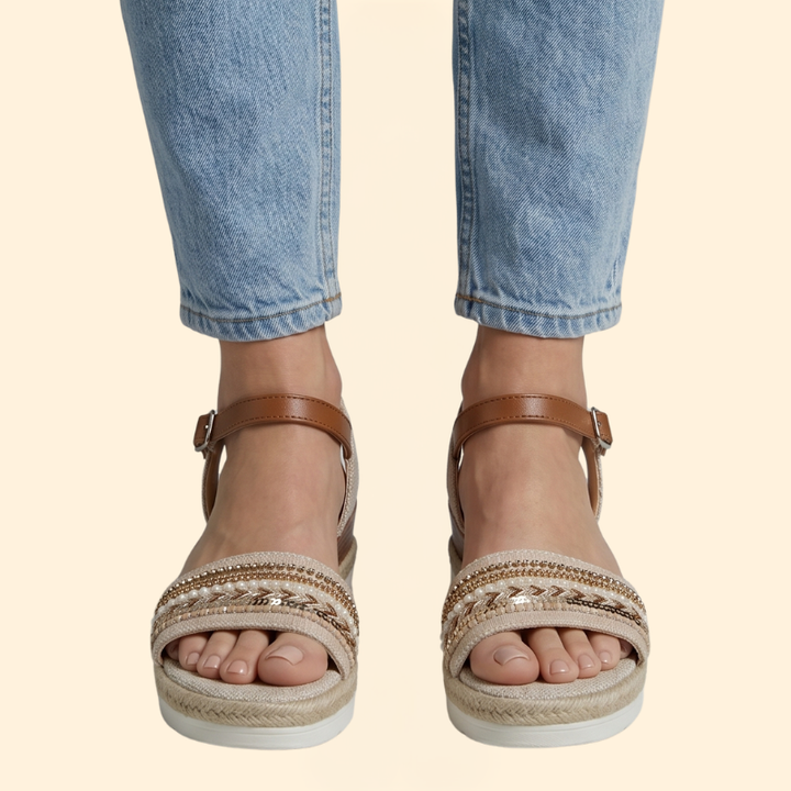 Women's Beaded Sandal with Straps