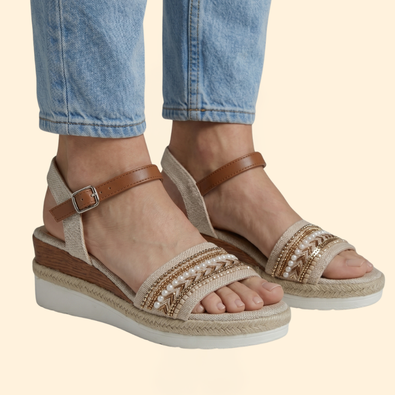 Women's Beaded Sandal with Straps