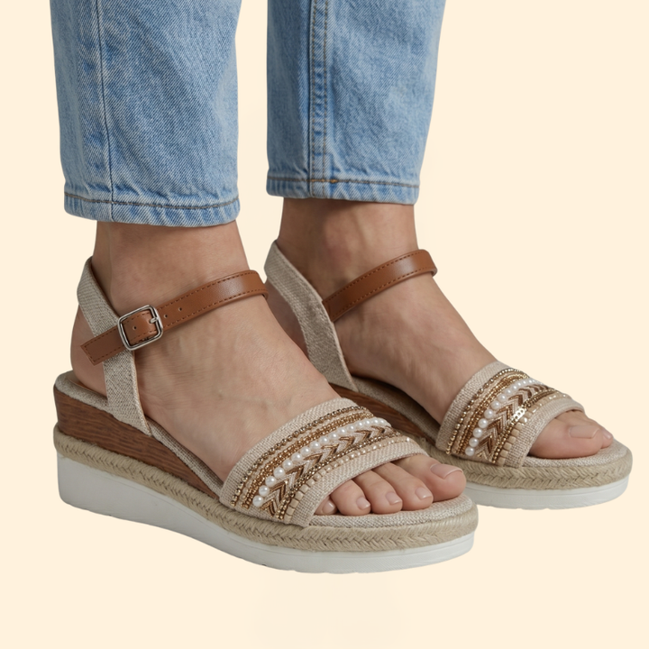 Women's Beaded Sandal with Straps
