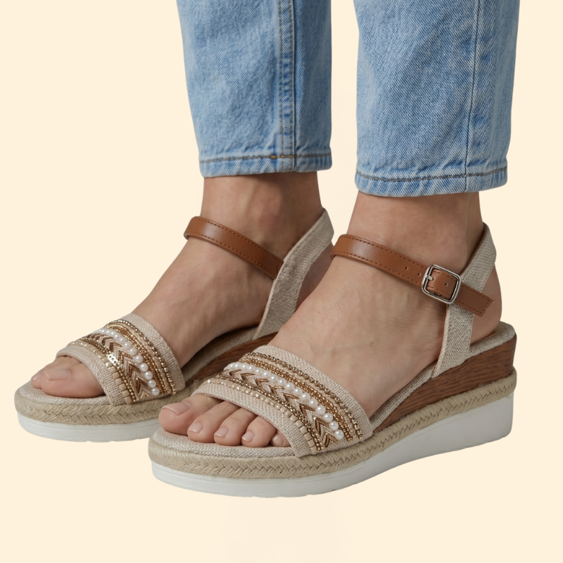 Women's Beaded Sandal with Straps