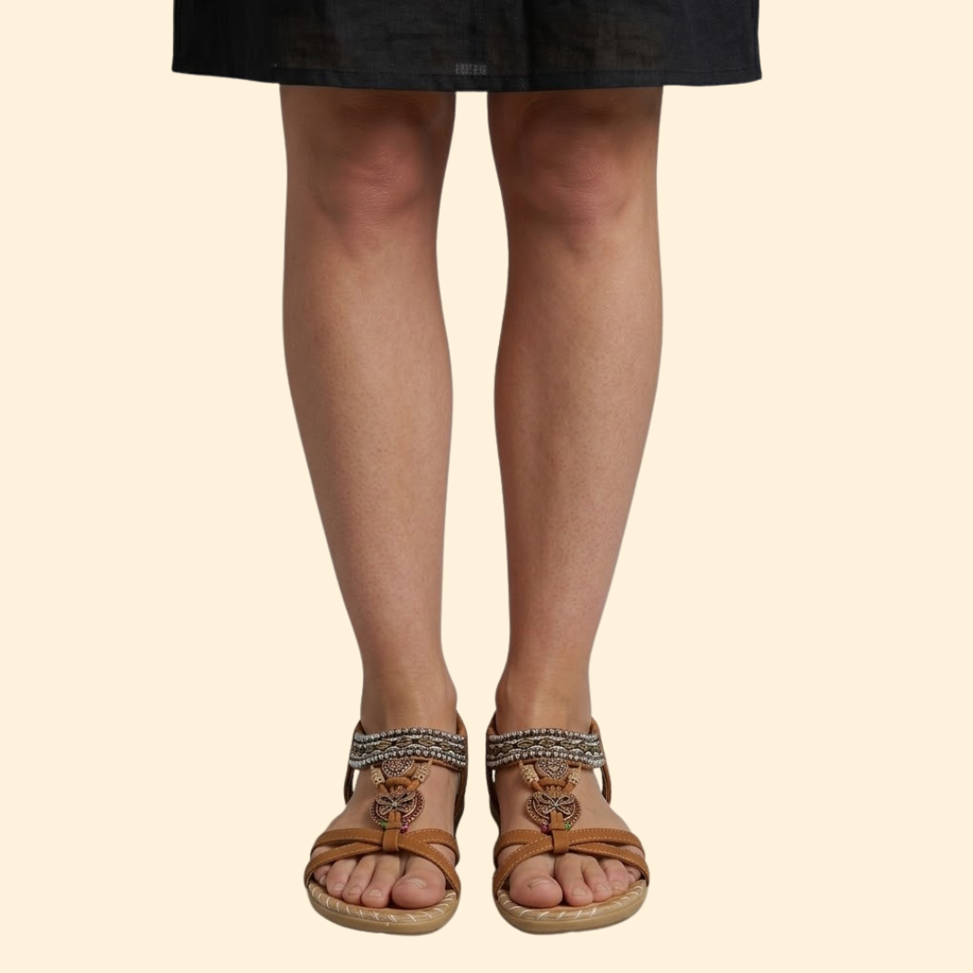 Women's Beaded T-Strap Sandals