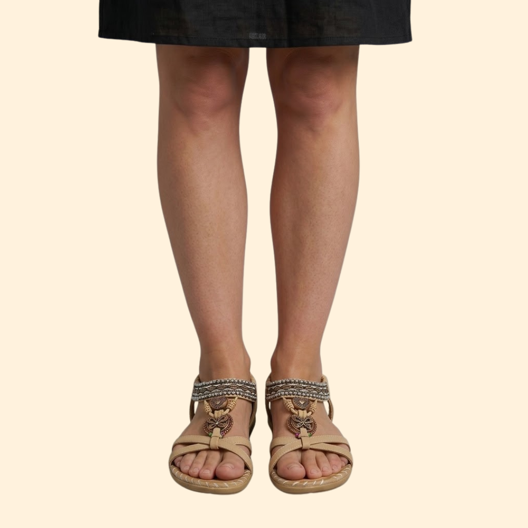 Women's Beaded T-Strap Sandals