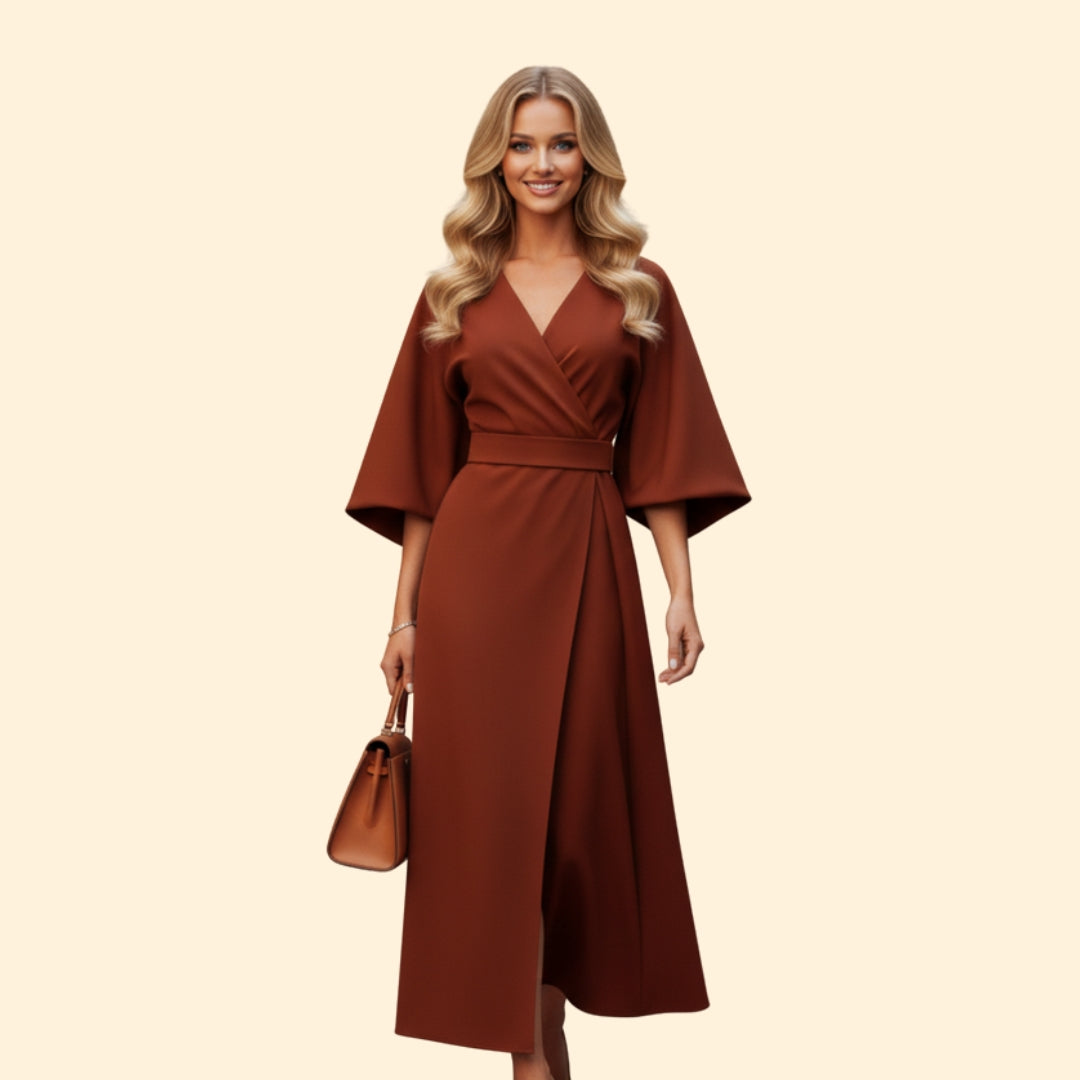 Women’s Belted Dress with Wide Sleeves