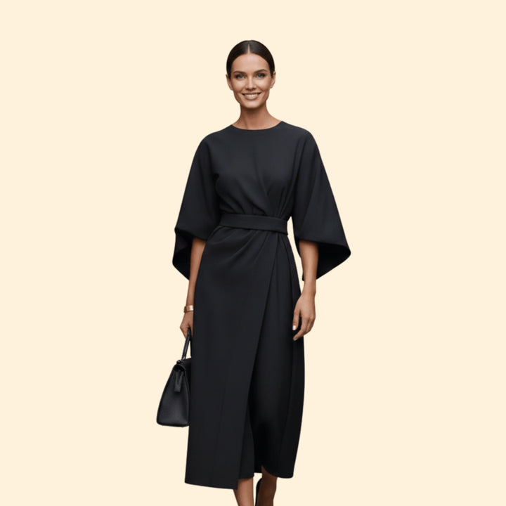 Women’s Belted Dress with Wide Sleeves