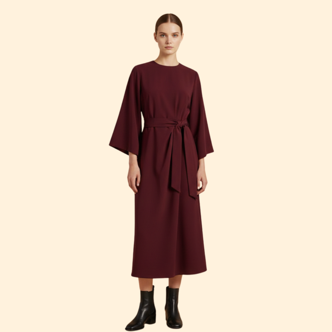 Women's Belted Elegant Dress