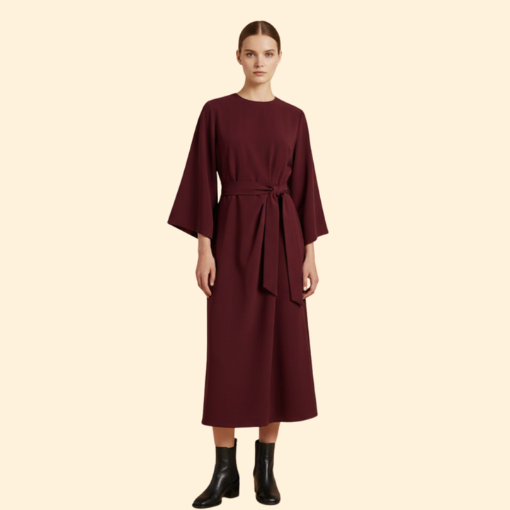 Women's Belted Elegant Dress