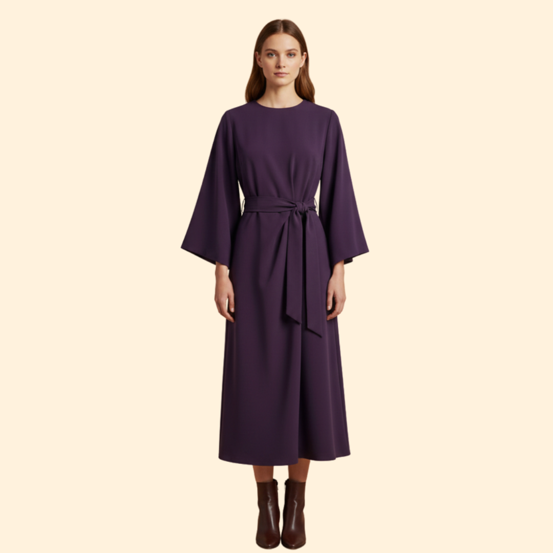 Women's Belted Elegant Dress