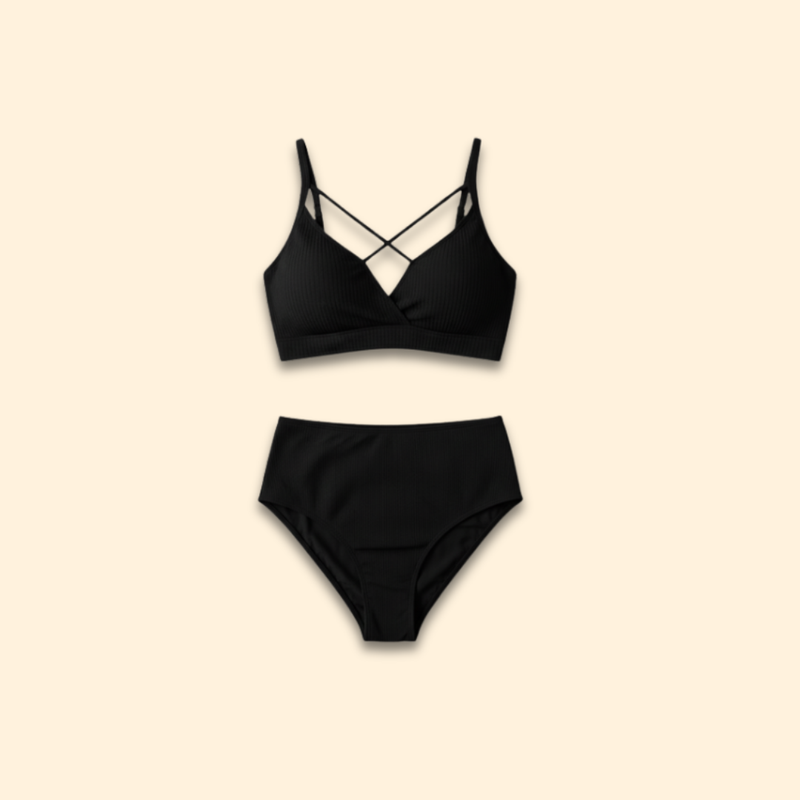 Women’s Bikini Set with Crisscross Straps