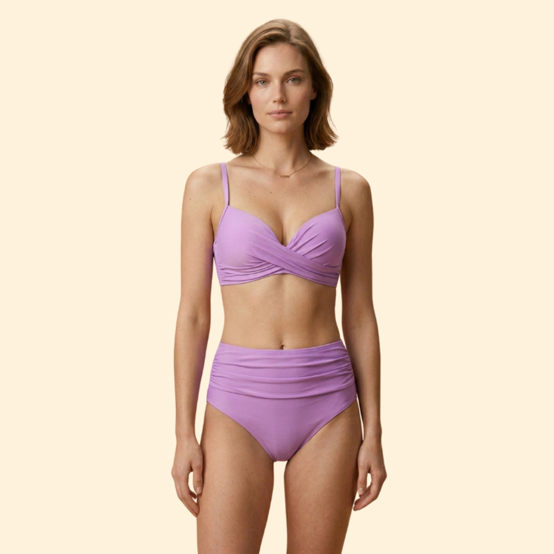 Women’s Bikini Set with High-Waisted Bottoms